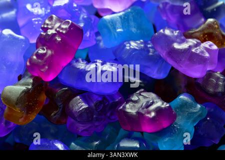 Haufen bunter Gelee-Bären Stockfoto