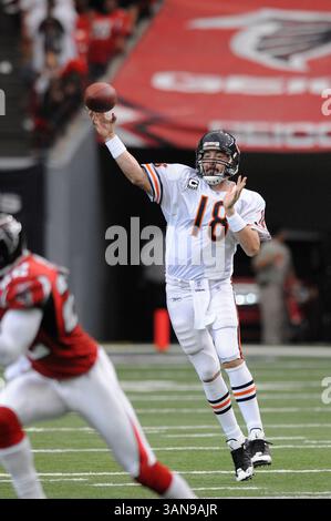 12. Oktober 2008 - Atlanta GA. Chicago trägt Kyle Orton #18 im Einsatz im Georgia Dome in Atlanta GA. Atlanta Falcons besiegten die Chicago Bears 22:20. Bill McGuire / CSM (Credit Image: © Cal Sport Media/ZUMA Press) Stockfoto