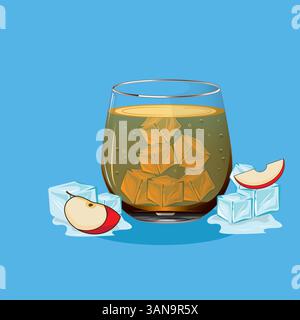 Apfelsaft Vektor Illustration Frisch Stock Vektor