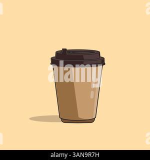 Vektor-Illustration von Pappbecher heißem Kaffee Stock Vektor