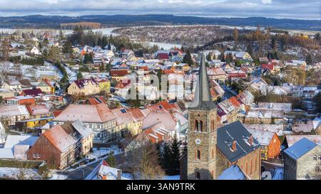 Luftaufnahme Guentersberge Harz Selketal Stockfoto