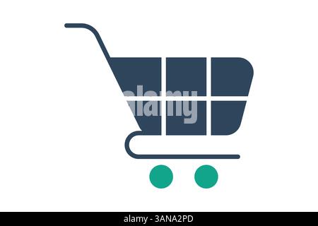 Einkaufswagen-Symbol. Symbolstil durchgehend. Symbol für digitales Marketing. Vektorillustration für Geschäftselemente Stock Vektor