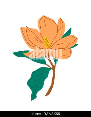 Magnolie Blume Frühling Blüte Vektor Kunst isoliert Stock Vektor