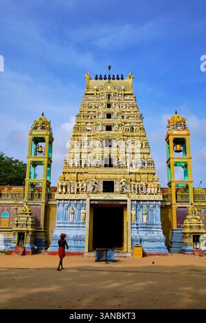Sri Lanka, nördliche Provinz, Jaffna, Point Pedro, Vallipuram Alvar Devasthanam Tempel, der Vishnu gewidmet ist, einer der ältesten Tempel in Jaffna Stockfoto