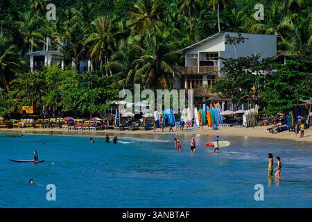 Sri Lanka, südliche Provinz, Dikwella District, Hiriketiya Beach Stockfoto