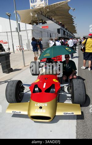 März 2010 - Sakhir, Bahrain - Lotus 49B... Formel-1-Weltmeisterschaft, Rd 1, Grand Prix von Bahrain, Renntag, Bahrain International Circuit. (Vermerk: © Sutton Motorsports/ZUMApress.com) Stockfoto