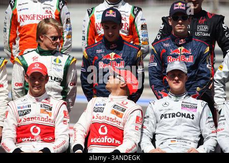 März 2010 - Sakhir, Bahrain - Foto vom Beginn des Jahres der Fahrer...Formel-1-Weltmeisterschaft, Rd 1, Grand Prix von Bahrain, Renntag, Bahrain International Circuit. (Vermerk: © Sutton Motorsports/ZUMApress.com) Stockfoto