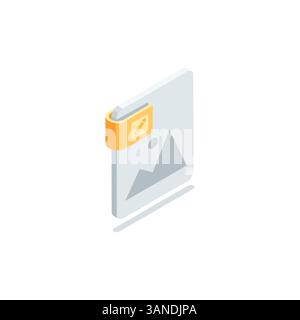 Symbol für isometrische Vektorgrafik, farbig auf weißem Hintergrund, Bezeichnung des Grafikdateiformats Stock Vektor