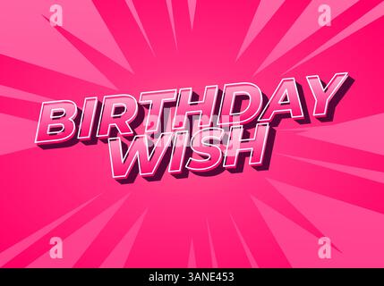 Geburtstagswunsch. Texteffekt-Design für Social-Media-Anzeigen oder Printwerbung Stock Vektor