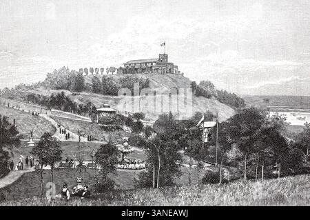 Hitzacker an der Elbe ist eine Stadt im nördlichen Teil des Landkreises Lüchow-Dannenberg in Niedersachsen, hier um 1890, Deutschland, digitale Reproduktion eines Originals aus dem 19. Jahrhundert, historisch Stockfoto
