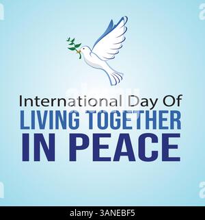 Internationaler Tag des Zusammenlebens in Frieden – Förderung von Harmonie und Einheit“ Stock Vektor