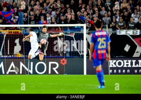24. März 2010: Der Basler Torhüter Franco Costanzo verteidigt das Tor beim Spiel der Axpo League im St. Jacob Park in Basel. Das Spiel endete mit 4:1. (Bild: © John Middlebrook/Cal Sport Media/ZUMApress.com) Stockfoto