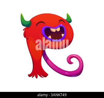 Seltsame Monster Charakter Zeichentrick Schriftart Buchstabe R. verrücktes Horror Monster Charakter Symbol, gruselige Fantasy Vogelscheuchen Vektor Englisch Alphabet Schriftart Buchstabe. Bizarrer Bugaboo, Schriftzeichen Stock Vektor