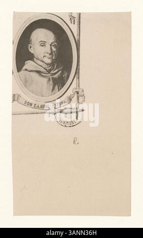 Dieser Druck aus dem Jahr 1789 zeigt Dom Christophe Antoine Gerle, eine prominente kirchliche Persönlichkeit und Beamte. Gerles Rolle während der turbulenten Zeit der Französischen Revolution wird in dieser photomechanischen Reproduktion hervorgehoben. Stockfoto