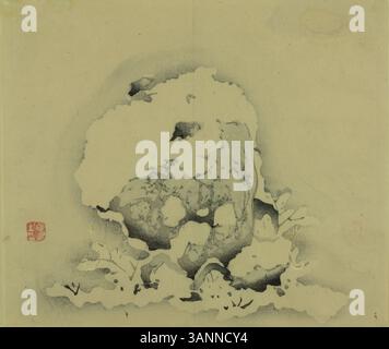 Eine anonyme Illustration aus dem „Senfsamen Garten“, Teil eines traditionellen chinesischen Kunstbuchs, das Lehrdrucke auf der Malerei enthält, die chinesische künstlerische Techniken hervorheben. Stockfoto