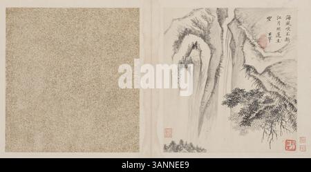 Dong Qichang, ein bekannter chinesischer Maler der Ming-Dynastie, ist bekannt für seine Beiträge zur Landschaftsmalerei. Seine Werke, die im Palastmuseum ausgestellt sind, zeigen seine Beherrschung von Pinselarbeiten und traditionellen chinesischen Maltechniken. Stockfoto