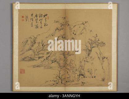 Ein zweites chinesisches Gemälde im Palastmuseum, das traditionelle Kunststile und historische Themen widerspiegelt. Stockfoto