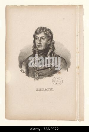 Diese Lithografie aus der Boyer-Sammlung stellt Louis Desaix dar, einen einflussreichen französischen General, der eine wichtige Rolle in den Französischen Unabhängigkeitskriegen spielte. Stockfoto