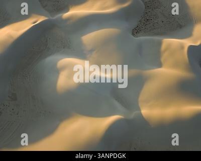 Luftaufnahme der Dünen im White Sands National Monument in Tularosa, USA. Stockfoto