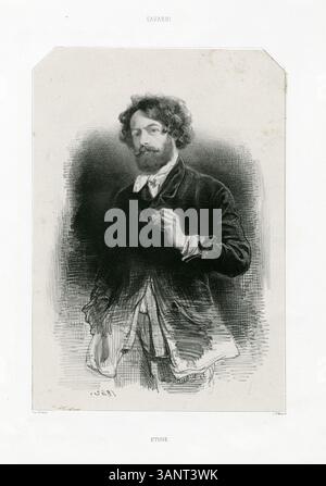 Paul Gavarnis Selbstporträt „Homme à la Zigarette“ aus dem Jahr 1842 zeigt den Künstler mit einer Zigarette und betont den persönlichen Ausdruck und das Pariser Leben im 19. Jahrhundert. Stockfoto