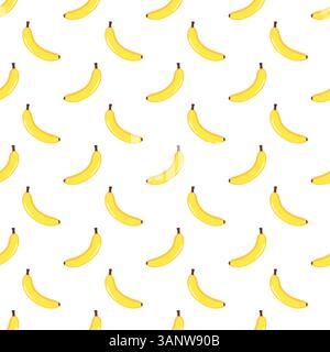 Bananenvektor nahtloses Muster auf weiß Stock Vektor