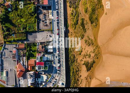 Luftaufnahme der Küste in Gijon, Asturien, Spanien. Stockfoto