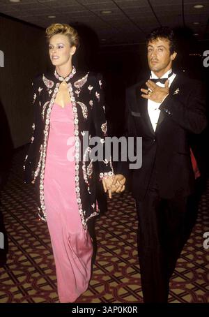 12. MAI 2011: SYLVESTER STALLONE UND BRIGITTE NIELSEN. ERMA/MICHELSON/ 1985(Bild: © Globe Photos/ZUMAPRESS.com) Stockfoto