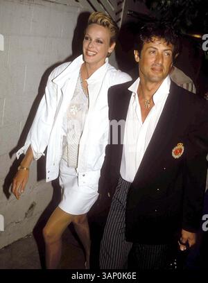 12. MAI 2011: SYLVESTER STALLONE UND BRIGITTE NIELSEN. ALAN/1983(Bild: © Globe Photos/ZUMAPRESS.com) Stockfoto