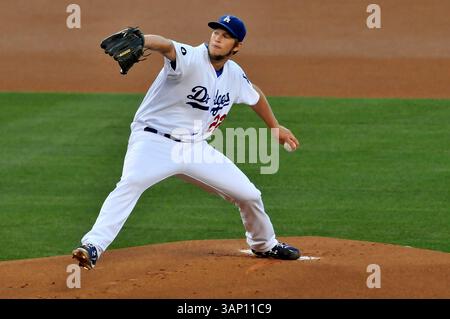 13. Mai 2011 Los Angeles, CA..Dodgers Clayton Kershaw #22 in Aktion während des Major League Baseballspiels zwischen den Arizona Diamondbacks und den Los Angeles Dodgers im Dodger Stadium in Los Angeles..Josh Thompson/CSM. (Bild: © Josh Thompson/Cal Sport Media/ZUMAPRESS.com) Stockfoto