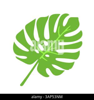 Monstera-Blattdesign in leuchtendem Grün Stock Vektor
