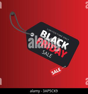 Black Friday Sale Vector Tag für exklusive Angebote Stock Vektor