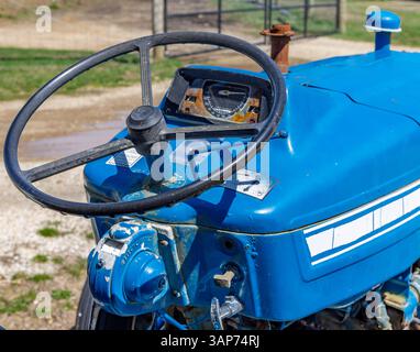 Detailbild eines alten ford 3000 Farmtraktors Stockfoto