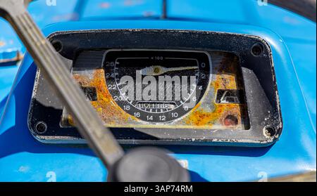 Detailbild eines alten ford 3000 Farmtraktors Stockfoto