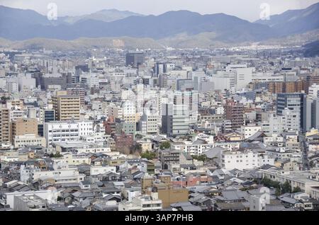 Überblick über die Stadt Kyoto in Japan mit Wahrzeichen, Tempeln und Schreinen, Kyoto, Japan, Asien Stockfoto