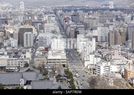 Überblick über die Stadt Kyoto in Japan mit Wahrzeichen, Tempeln und Schreinen, Kyoto, Japan, Asien Stockfoto