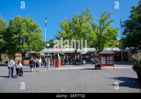 Skansen ist das älteste Freilichtmuseum und der älteste Zoo Schwedens auf der Insel Djurgården in Stockholm. Stockfoto
