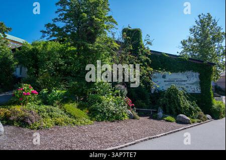 Skansen ist das älteste Freilichtmuseum und der älteste Zoo Schwedens auf der Insel Djurgården in Stockholm. Stockfoto