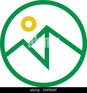 Designvorlage mit Mountain Peak-Logo Stock Vektor