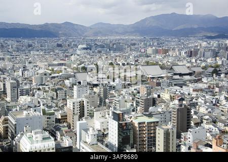 Überblick über die Stadt Kyoto in Japan mit Wahrzeichen, Tempeln und Schreinen, Kyoto, Japan, Asien Stockfoto