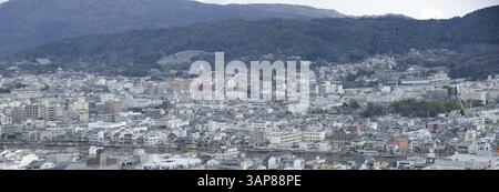 Überblick über die Stadt Kyoto in Japan mit Wahrzeichen, Tempeln und Schreinen, Kyoto, Japan, Asien Stockfoto