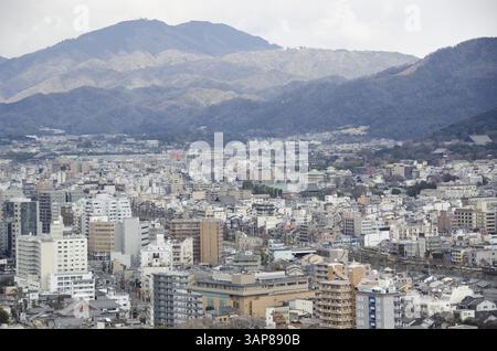Überblick über die Stadt Kyoto in Japan mit Wahrzeichen, Tempeln und Schreinen, Kyoto, Japan, Asien Stockfoto