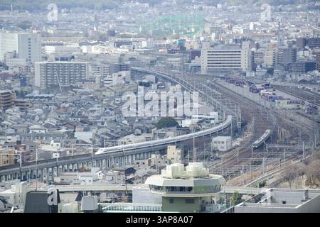 Überblick über die Stadt Kyoto in Japan mit Wahrzeichen, Tempeln und Schreinen, Kyoto, Japan, Asien Stockfoto