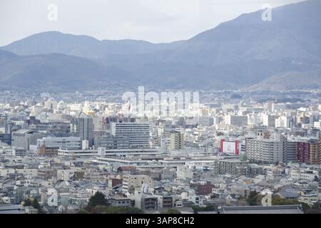 Überblick über die Stadt Kyoto in Japan mit Wahrzeichen, Tempeln und Schreinen, Kyoto, Japan, Asien Stockfoto