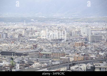Überblick über die Stadt Kyoto in Japan mit Wahrzeichen, Tempeln und Schreinen, Kyoto, Japan, Asien Stockfoto