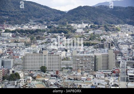 Überblick über die Stadt Kyoto in Japan mit Wahrzeichen, Tempeln und Schreinen, Kyoto, Japan, Asien Stockfoto