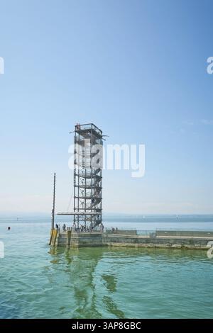 Der Moleturm bei Friedrichshafen am Bodensee Stockfoto