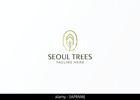 Letter S Tree Leaf Logo frisches Grün elegante Farbe Natur Business Beauty Fashion Concept Stock Vektor