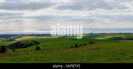 Ein Panoramablick vom Devils Dyke, Brighton, East Sussex Stockfoto