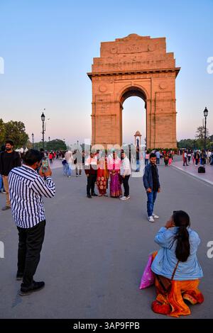 India, New Delhi, Rajpath Boulevard, India Gate, das India Gate wurde zwischen 1921 und 1931 vom Architekten Edwin Lutyens erbaut Stockfoto