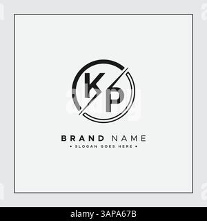 KP Minimal Vector Logo – Simple Business Logo für Monogramm K und P Stock Vektor